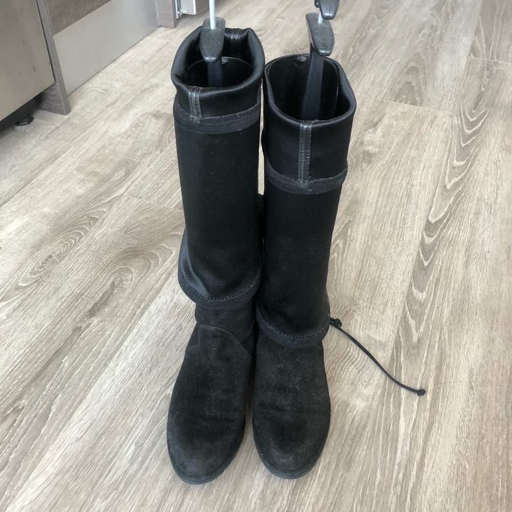Stuart’s Weitzman black Lowland Bootie in suede